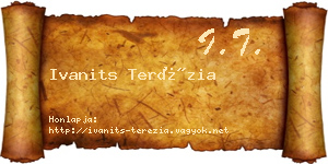 Ivanits Terézia névjegykártya